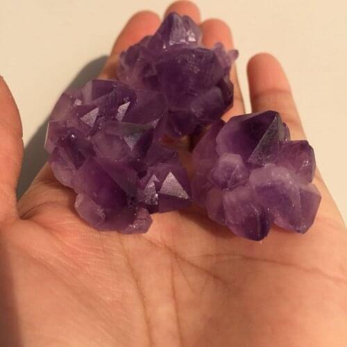 3pcs beautiful 100% natural rough amethyst Crystal gemstone flower Metaphysical Healing raw Stone for jewelry making wholesale