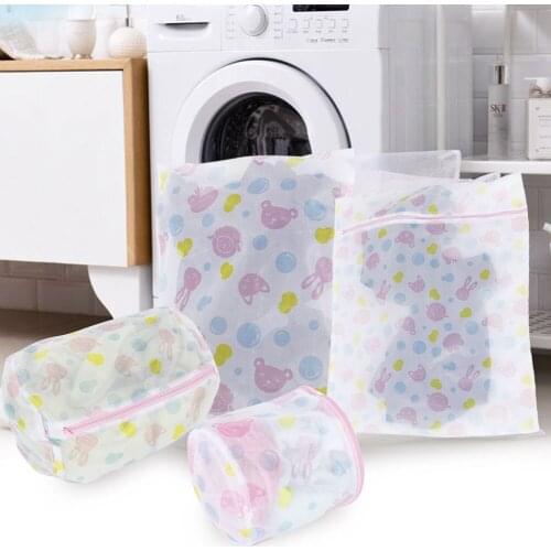5Pcs/Set Flower Printed Washing Mesh Bag Laundry Clothes Socks Bra Lingerie Underwear Bags washing bag Polyester