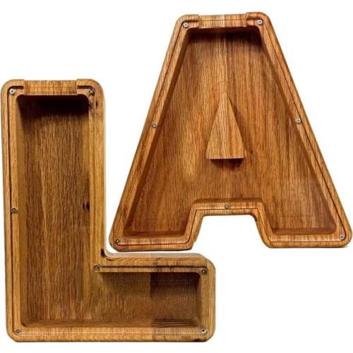 50% Hot Sale Piggy Bank Letter Shaped Large Enough Burly Wood Meaningful Souvenir For Bedroom