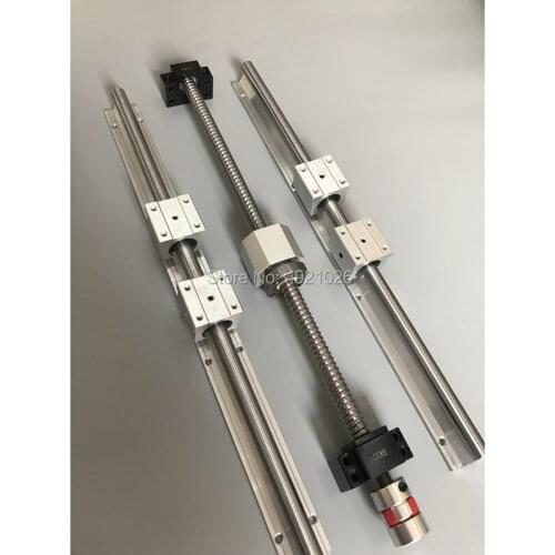 6 sets linear guide rail SBR16 - 400/600/1000mm + 3pcs SFU1605 - 450/650/1050mm ballscrew + BK12 BK12 + Nut housing cnc parts