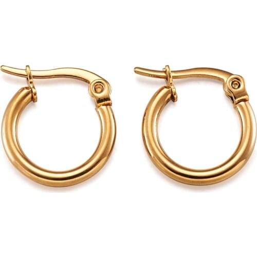 Fashion New 6 Pair 304 Stainless Steel Circle Hoop Earrings for Women vintage Golden Earring Sets as Gifts pendientes mujer F80