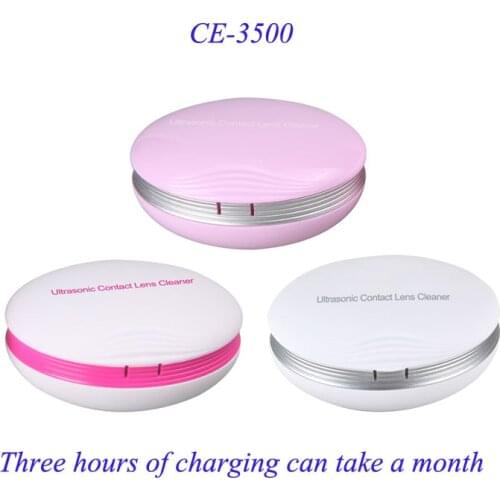 Mini Contact Lens Lenses Box Automatic Ultrasonic cleaner CE-3500 1800Ma battery with USB line for Ortho-K ok lens factory pric