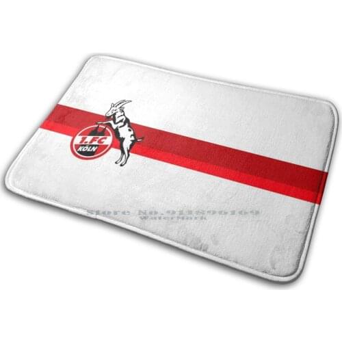 K?ln Stripe White Mat Rug Carpet Anti-Slip Bedroom Entrance Door Mat Football Germany Fussball Bundesliga K?ln
