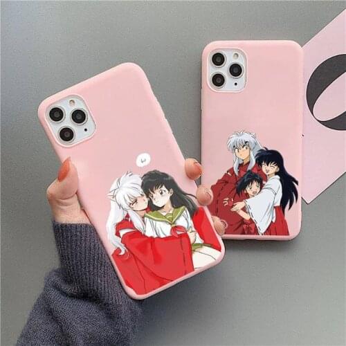 Inuyasha Higurash Phone Case Candy Color for iPhone 11 12 mini pro XS MAX 8 7 6 6S Plus X 5S SE 2020 XR Soft TPU Mobile bags