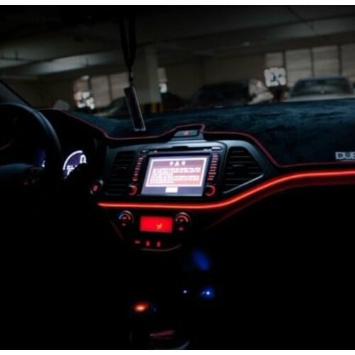 JURUS 5meters car diy decorative lights driving at night atmosphere el cold light line dashboard console door with 12v inverter