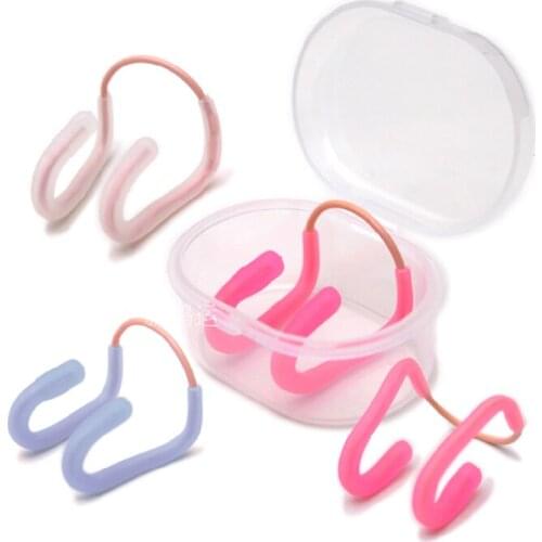 E1084 Universal Professional Steel wire Swimming Nose Clip Soft silicone non-skid swim nose clips wholesale