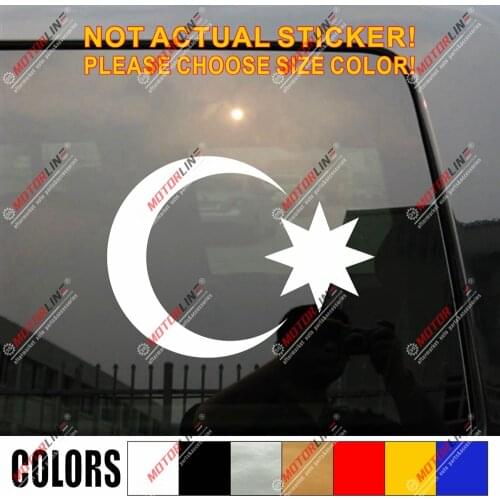 Azerbaijan Flag Crescent Star Decal Sticker Car Vinyl pick size color no bkgrd