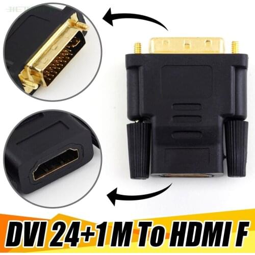 HDMI Female to DVI D 24+1 Pin Male Adapter Converter HDMI DVI Cable Switch for PC for HDTV PS3 Projector LCD TV Box TV 50pcs