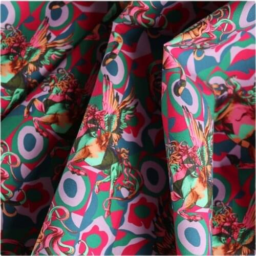 Width 57" High-Density Fashion Floral Printed Cotton Fabric By The Half Yard For Dress Shirt Childrens Wear Material