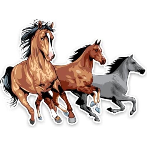 Art Pattern Colorful Animal Patterns Lifelike Fashion Steed Horse PVC Car Windshield Sticker Decal Graphical KK15*11cm