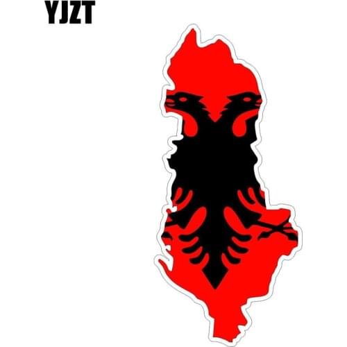 YJZT 13.5CM*6CM Personality Accessories Albania Flag Map Body Car Sticker Decal 6-1216
