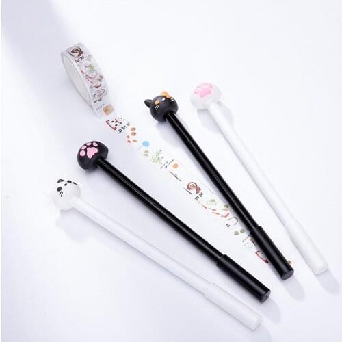 Kawaii Cute Cat Claw Paw Pen Marker Rubber Neutral Gel Pen for Girl Student School Office Supplies Stationery Papeleria sl1381
