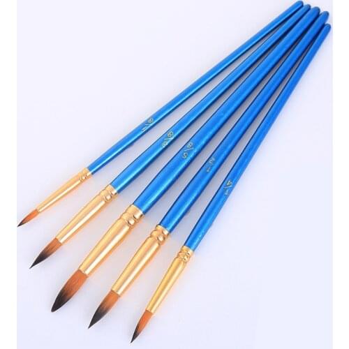 5Pcs Paint Brushes Set Nylon Painting Brush Short Rod Oil Acrylic Brush Watercolor Pen High Quality Professional Art Supplies