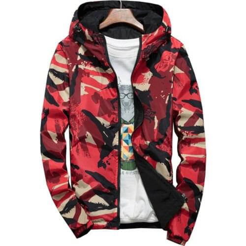 Fashion men camouflage jacket Spring autumn thin hooded Casual coat mens Windbreaker Baseball jacket New Male outerwear M-4XL