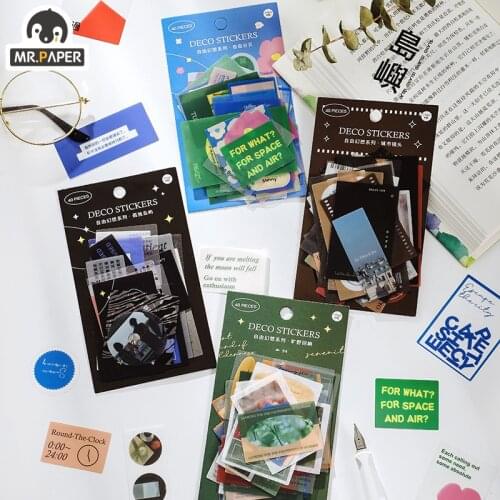 Mr.paper 4 Design Free Fantasy Series PET And Paper Creative Hand Account Decoration Collage DIY Material Sticker