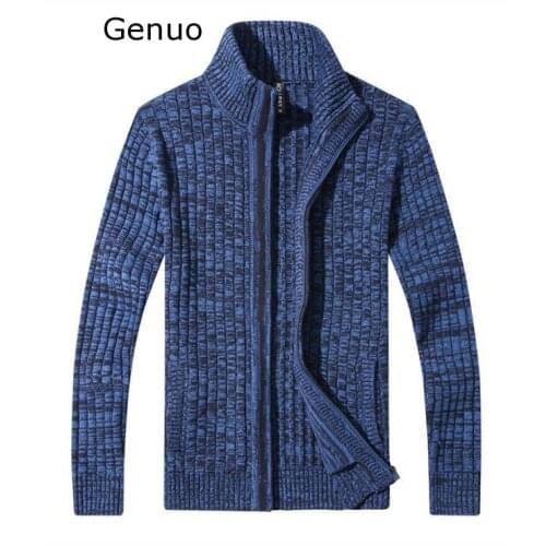 Genuo New 2020 Mens Cardigan Sweater Famous Brand Clothing Slim Fit Zipper Male Sweaters Top Quality Cardigan For Men