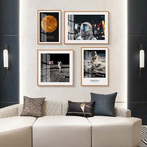 Wall art hd printed canvas painting beers outer space earth astronauts moon cuadros poster prints wall pictures for home decor