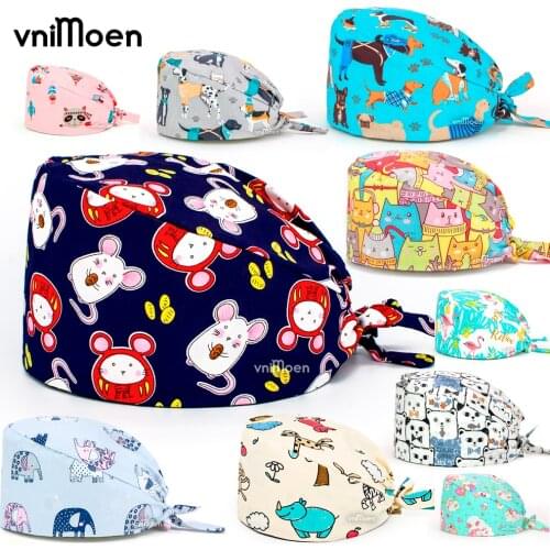 New nursing hats Scrub Nurse Hat Elastic Beauty Hats Beauty Salon Baotou Hat Pet doctor work Scrubs cap Sanitary hat wholesale