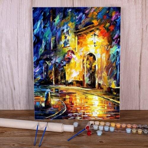 Landscape DIY Paint By Numbers Set Oil Paints 50*70 Oil Painting New Design Kids Handiwork Wall Art Drawing
