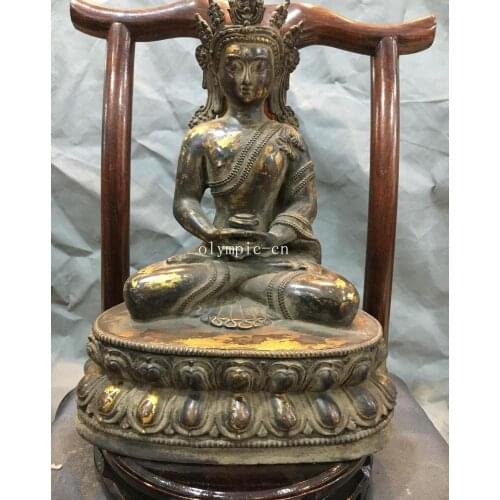 13''Pure red copper Lotus base seat Sakyamuni tathagata Bhaisajyaguru buddha