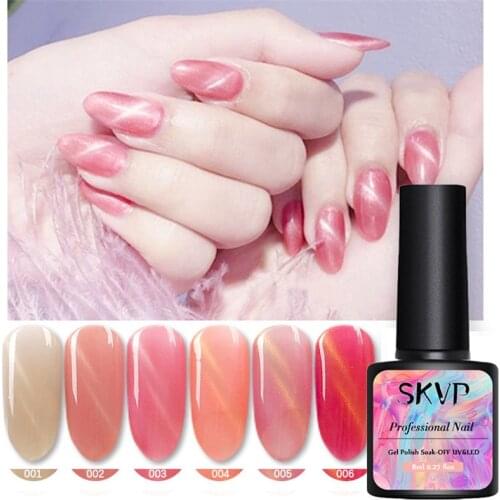 SKVP Pink Cat Eye Nail Gel Polish 8ML Magnet Hybrid Varnish Semi Permanentr Magnetic Lacquer Primer Nail Art Gel Varnish Polish
