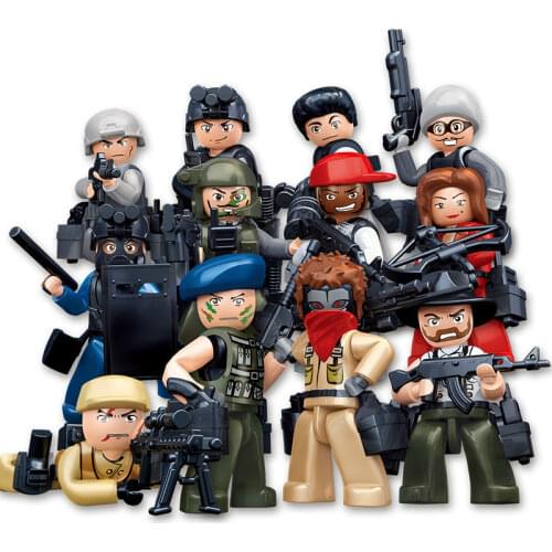 SWAT Police and bandits The Wraith Assault Ghost Commando Building Blocks Army weapon Armed Forces Toy