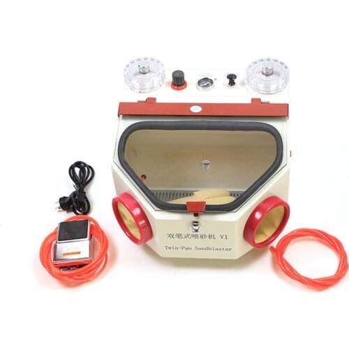 Dental Twin-pen Blasting Unit Dental lab sandblast machine electric sand blasting Dental Sandblaster