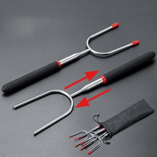 Stainless Steel Telescopic Barbecue Fork Outdoor Tool Signature BBQ Set