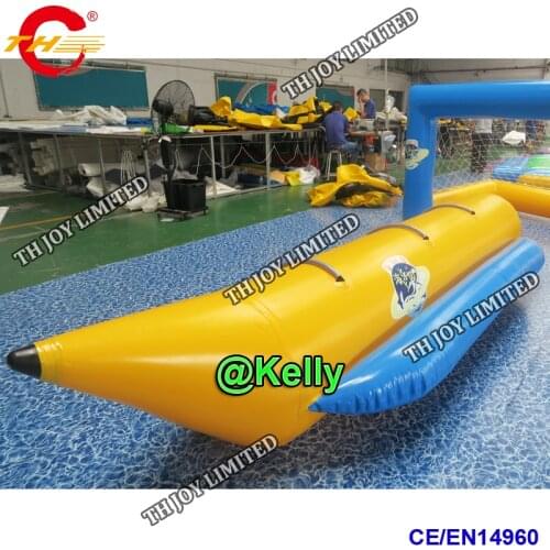 Stock inflatable banana boat for sale, water pool inflatable toys free shipping to your door