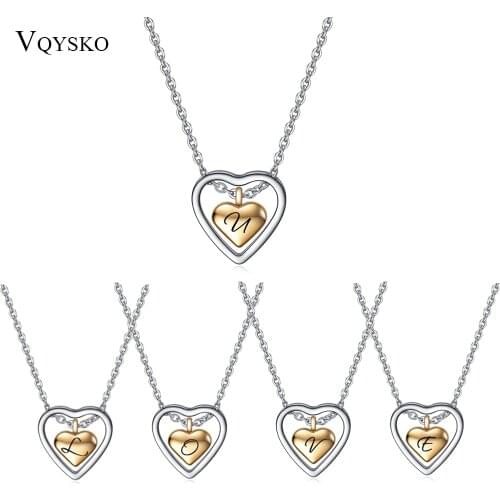 Custom Jewelry Girls Double Heart Pendant Necklace Stainless Steel Personality Love Charm Necklaces For Women Party Accessories