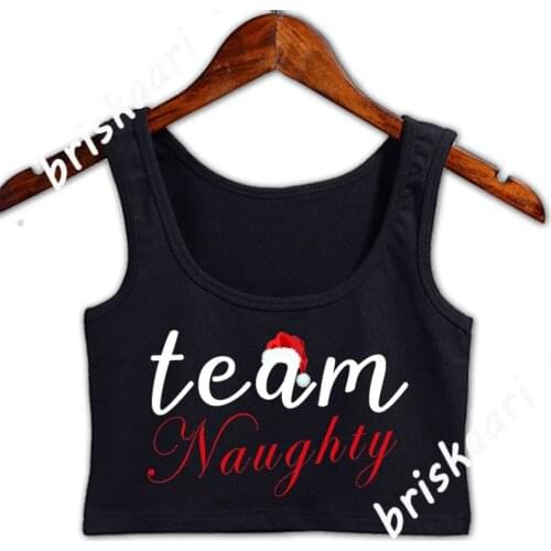 Team Naughty Funny Couple Matching Outfit Crop Top Women Fitness Funny Casual Letter S-XXL Tops Customize Sleeveless Vest