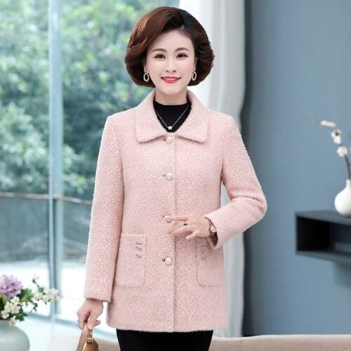 Women Thick Warm Faux Mink Fur Coat Female Fashion Single-breasted Turndown Collar Knitted Cardigans Ladies Casual Coats X506