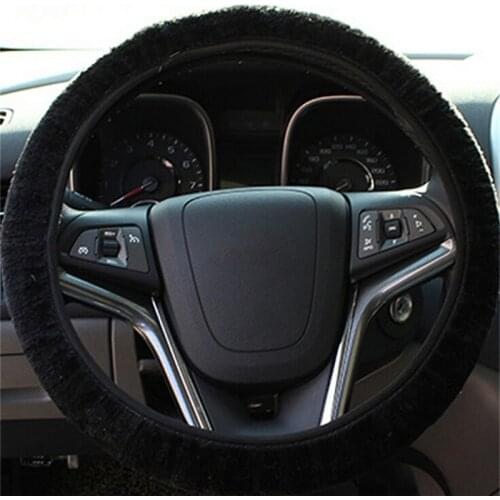 1 pc DIY Long Plush Warm Fur Car Steering Cover Woolen Handbrake Car accessory