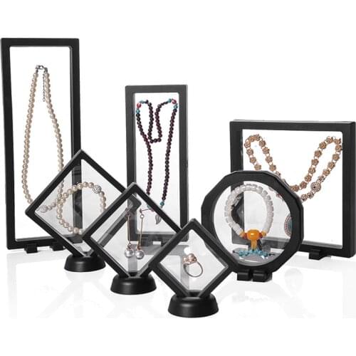 10pcs Wholesale Jewelry Display Stand Box Floating Picture Frame Holder Jewelry Earring Rings Bracelet Watch Stone Display Case