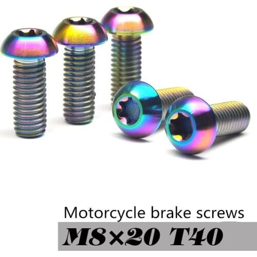 10 pcs Titanium screw m6x20 m6x24mm motorcycle Ducatic brake disc titanium screw anti-corrosion T40 Torx screw ti