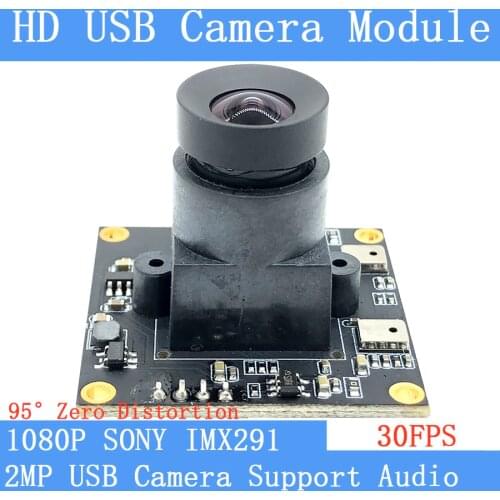 2MP Wide-angle Non Distortion Star Light Low illumination 1080P SONY IMX291 Webcam UVC 30FPS USB Camera Module with Microphone