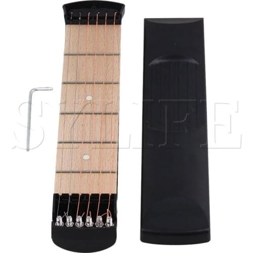 255x50mm Black Left Handed Pocket Guitar 6 Strings 6 Fret with Case