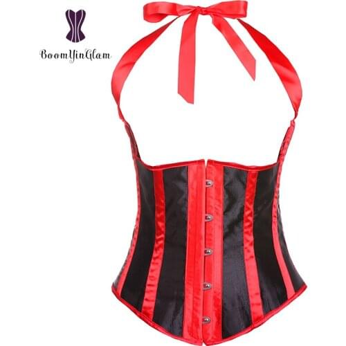 2831# High Quality Red Reverse Black Color Waist Trainer Slimming Waist Shaper Halter Corset Plus Size