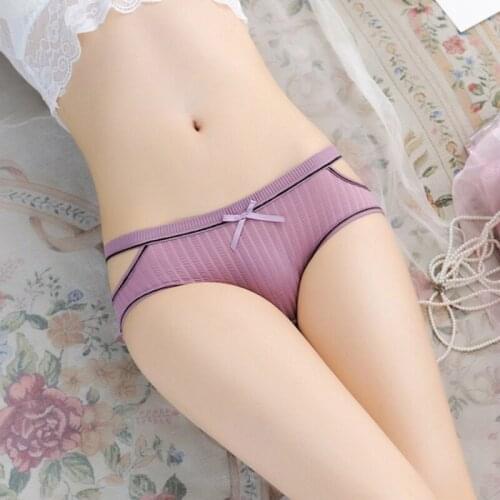 3pcs Panties Womens Cotton Underwear Seamless Cute Bow Girls Briefs Soft Comfort Lingerie Fashion Female Sexy Underpants