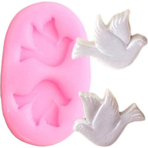 3D Pigeon Silicone Mold Animals Cupcake Topper Fondant Cake Decorating Tools Chocolate Gumpaste Mould Resin Clay Candy Molds