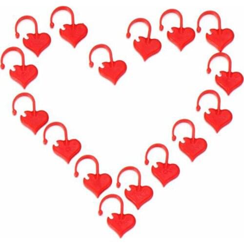 40/50pcs Heart Shaped Crochet Locking Stitch Markers Plastic Counting Ring Knitting Latching Markers Needle Sewing Accessories