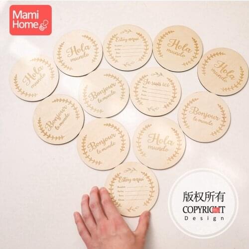 5PC Baby Milestone Set Baby Newborn Memorial Card photography props milestones Babies accessories newborn Teether newborn props