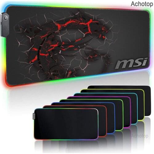 Red Dragon RGB Large Gaming Mouse Pad 900x400/350X600mm LED Lighting Mousepad Gamer Computer Desk Mat Pad MSI Logo Gamer