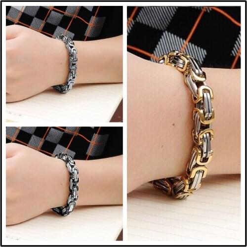 316L Stainless Steel Handmade Casual Fashion Byzantine Bracelet Men and Women Couples General Emperor Chain Bracelet