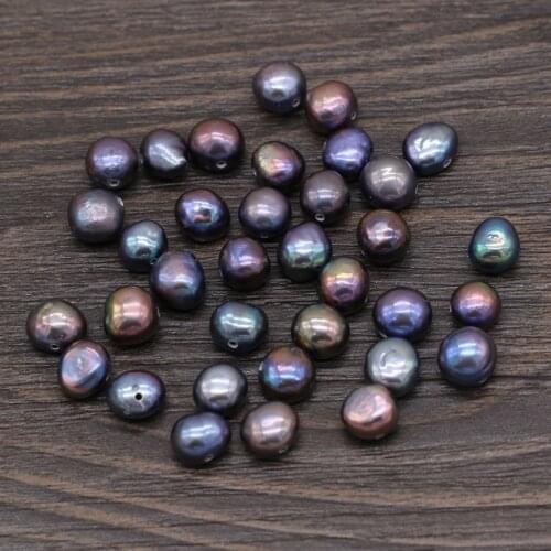 20pcs High Quality Natural Black Pearl Bead AA Freshwater Pearl Loose Beads Horizontal Hole for Making Jewelry Necklace Bracelet