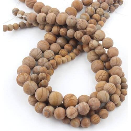 Natural Matte Yellow Rhodonite Stripe Jaspers Beads Loose Spacer Beads For Making Jewelry Diy Bracelet Necklace 6/8/10mm 15"Inch