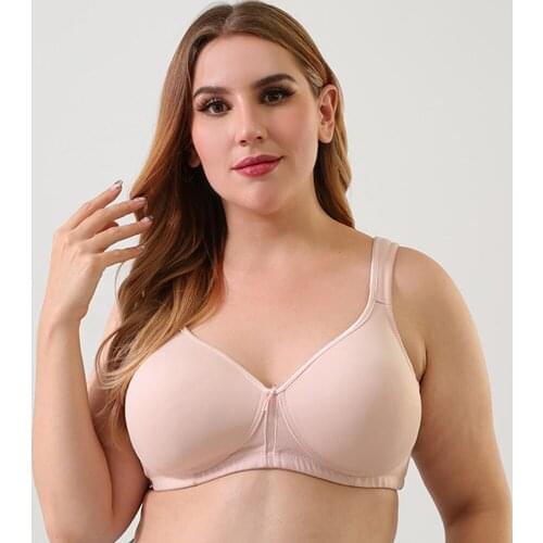 Wide Straps Seamless No-Wire Full Coverage Plus Size Bra Womens Big Size T- Shirt Bra 85C 85E 90E 95E 100C 100F 110F 115E 120D