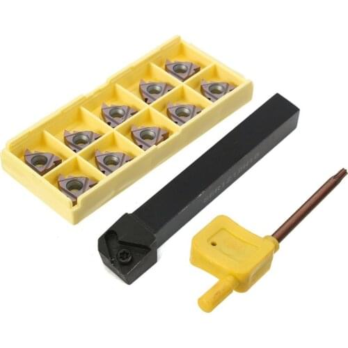 SER1212H16 Turning Tool Holder Boring Bar with 10pcs 16ER AG60 VP15TF Inserts