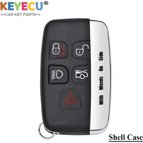 KEYECU Smart Remote Control Car Key Shell Case Cover for Jaguar F-Type XE XF XJ XK 2014 2015 2016 2017, Fob 5 Buttons No Blade