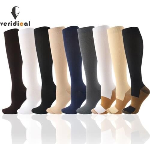 Compression Stockings Men Woman Blood Circulation Promotion Slimming Socks Anti-Fatigue Comfortable Solid Color Travel Socks